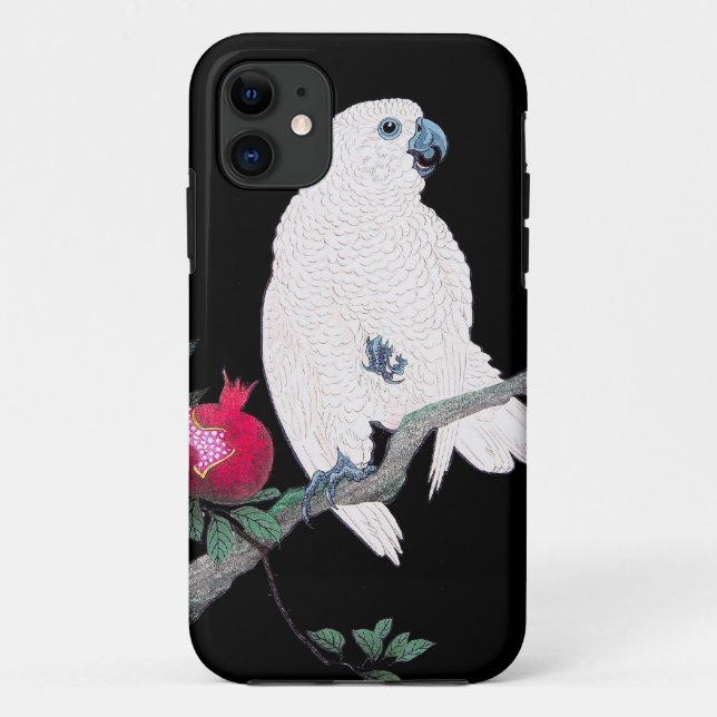 Capa Para iPhone Da Case-Mate Pássaro tropical branco japonês legal do papagaio (Verso)