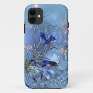 Capa Para iPhone Da Case-Mate Pássaros Azuis Elegantes e Sofisticados Azuis