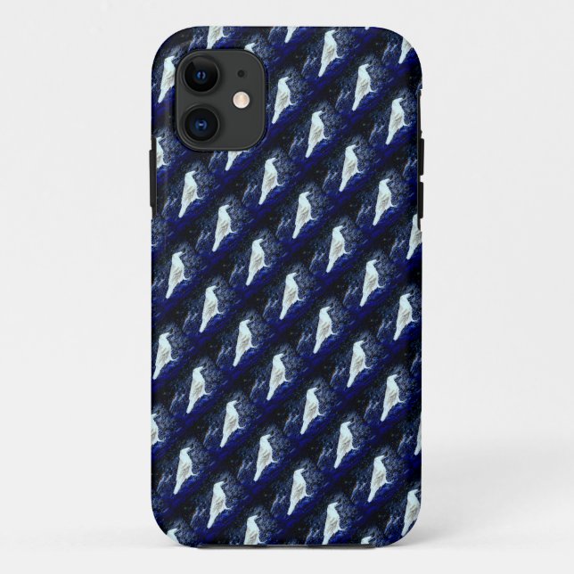 Capa Para iPhone Da Case-Mate pássaros brancos no caso azul (Verso)