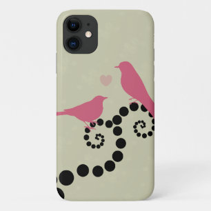 Capa Para iPhone Da Case-Mate Pássaros Rosa, Pássaros Na Árvore, Pontos, Coraçõe