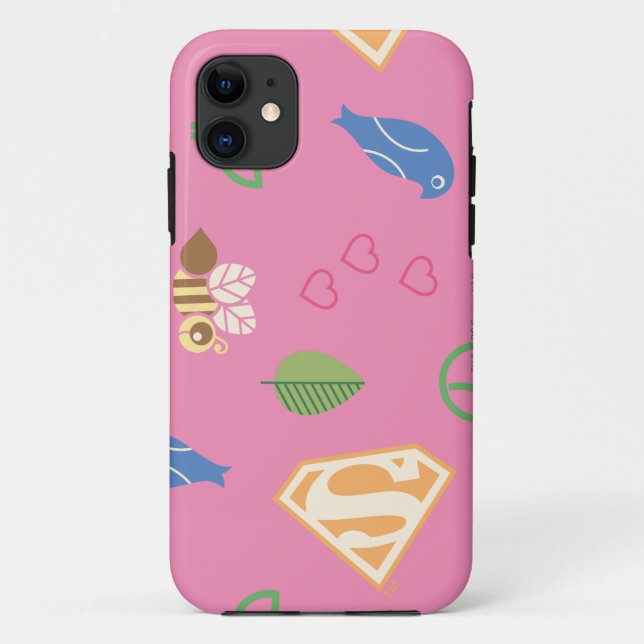 Capa Para iPhone Da Case-Mate Pássaros Supergirl e as Abelhas Rosa (Verso)