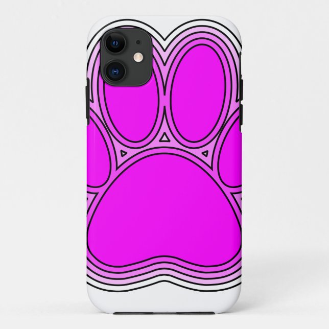 Capa Para iPhone Da Case-Mate Pata De Cachorro A Rosa Com Descrições (Verso)