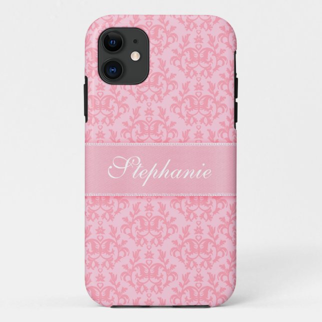 Capa Para iPhone Da Case-Mate Pata de canguru com padrão de rosa claro (Verso)