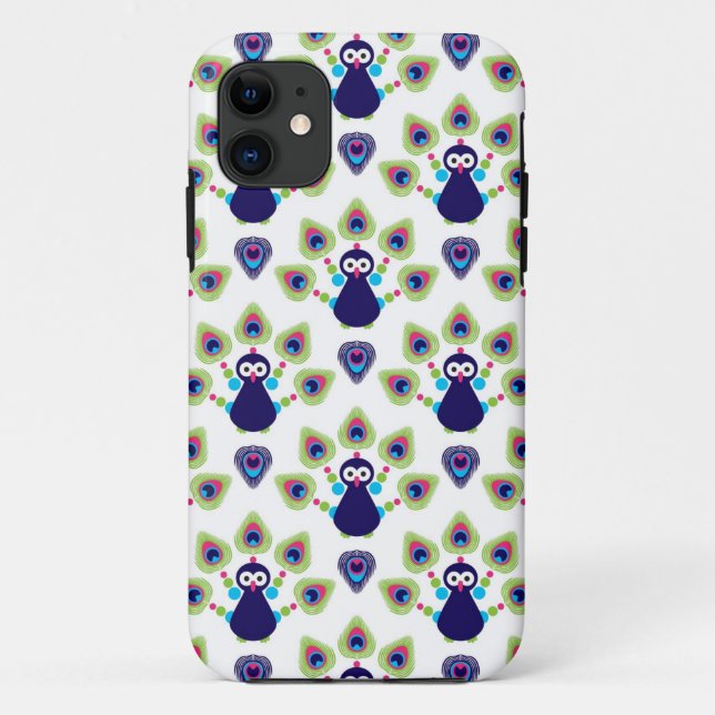 Capa Para iPhone Da Case-Mate pavão exótico retro de india (Verso)