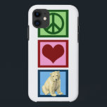 Capa Para iPhone Da Case-Mate Peace Love Polar Bears<br><div class="desc">Um bonito presente animal para alguém que gosta de ursos polares fofos. Um urso branco fofinho ao lado de um sinal de paz e um coração.</div>