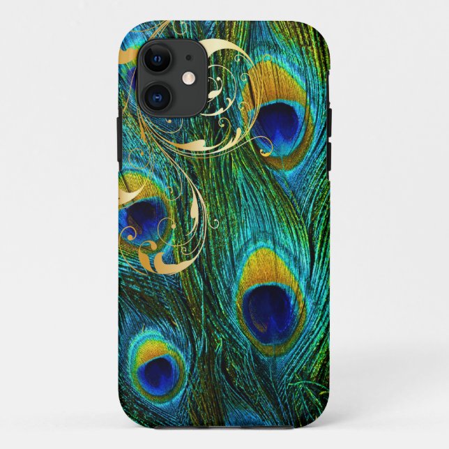 Capa Para iPhone Da Case-Mate Peacock Psicodélico PixDezines+espirais de filigre (Verso)