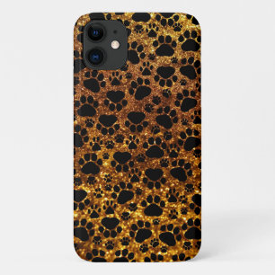 Capa Para iPhone Da Case-Mate Peças Negras, Dourada Brilhante, Patas-Cães, Patas