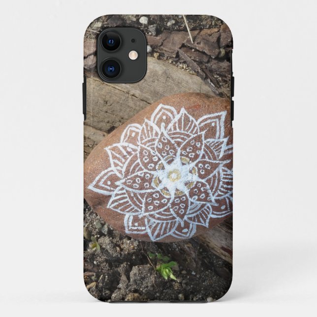 Capa Para iPhone Da Case-Mate Pedra de Desenho de Mandala Branca (Verso)