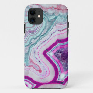 Capa Para iPhone Da Case-Mate Pedra roxa de mineral de Geode de turquesa