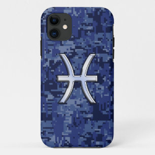 Capa Para iPhone Da Case-Mate Peixes de prata Marinho de placa de azul Camo dig