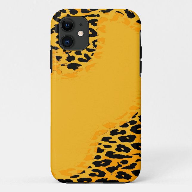 Capa Para iPhone Da Case-Mate Pele de impressão amarela e negra do leopardo (Verso)