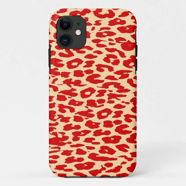 Capa Para iPhone Da Case-Mate Pele de Pele Vermelha com Leopardo (Verso)