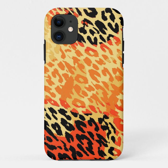 Capa Para iPhone Da Case-Mate Pele retro de impressão animal do leopardo (preto, (Verso)