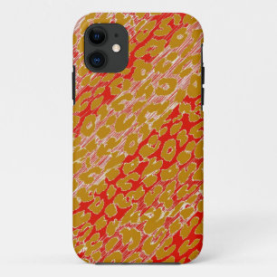 Capa Para iPhone Da Case-Mate Pele Retro Vermelho Amarelo Cor-de-rosa-Leopardo