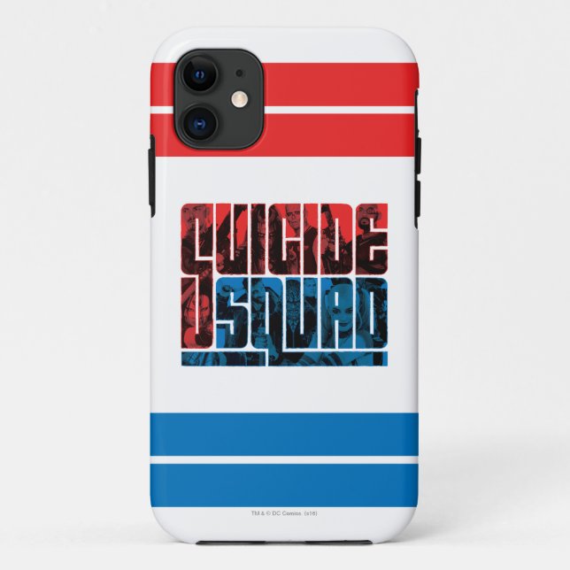 Capa Para iPhone Da Case-Mate Pelotão do suicídio logotipo vermelho e azul de | (Verso)