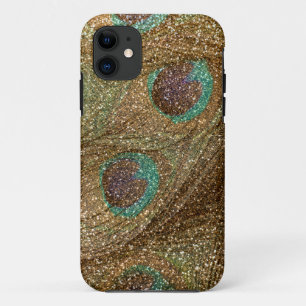 Capa Para iPhone Da Case-Mate Penas de pavão Douradas