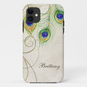 Capa Para iPhone Da Case-Mate Penas de Peacock Nomes Personalizados de Damasco R