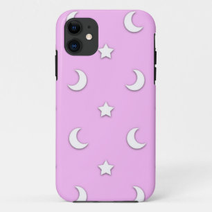 Capa Para iPhone Da Case-Mate Pequenas estrelas brancas e luas a rosa