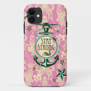 Capa Para iPhone Da Case-Mate Permaneça a arte náutica forte da âncora no est