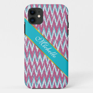 Capa Para iPhone Da Case-Mate Personalize esta Glitter Teal ZigZag - Personaliza