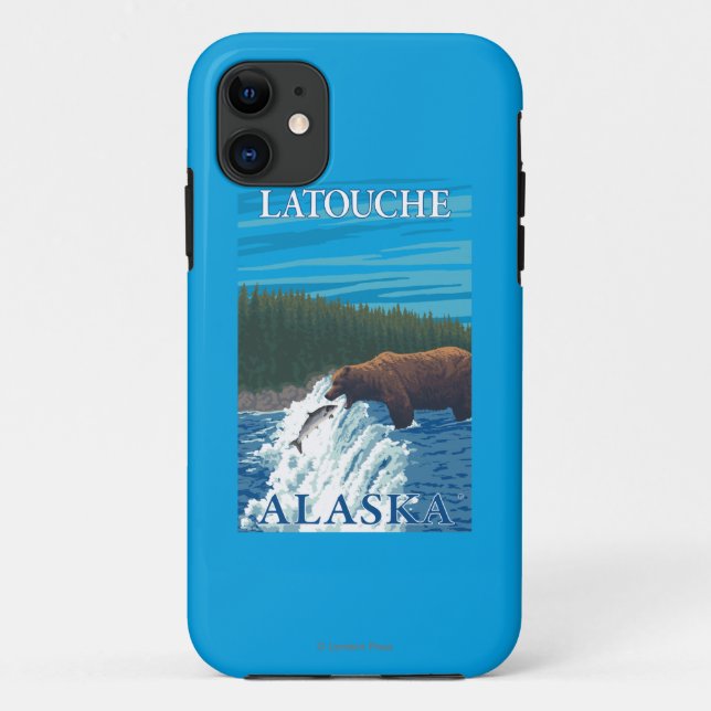 Capa Para iPhone Da Case-Mate Pesca do urso no rio - Latouche, Alaska (Verso)