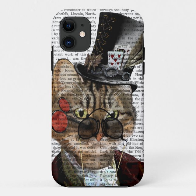 Capa Para iPhone Da Case-Mate Phileas Feline Steampunk Cat & Top Hat 2 (Verso)