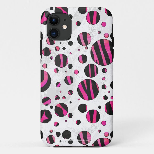 Capa Para iPhone Da Case-Mate Piloka Dot Zebra Preta e Rosa Quente (Verso)