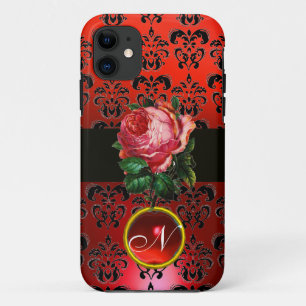 CAPA PARA iPhone DA Case-Mate PINCO LINDO ROSE VERMELHO NEGRO DAMASK RUBY MONOGR