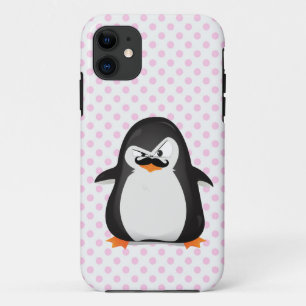 Capa Para iPhone Da Case-Mate Pinguim branco preto bonito e bigode engraçado