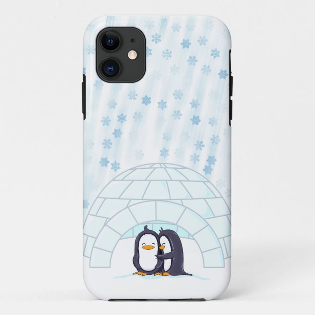 Capa Para iPhone Da Case-Mate Pinguins no iglu ao nevar (Verso)