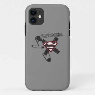 Capa Para iPhone Da Case-Mate Pinos de Segurança Pretos da Supergirl