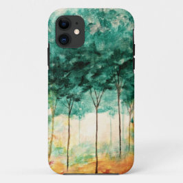 Capa Para iPhone Da Case-Mate Pintura abstrata da floresta das árvores da arte