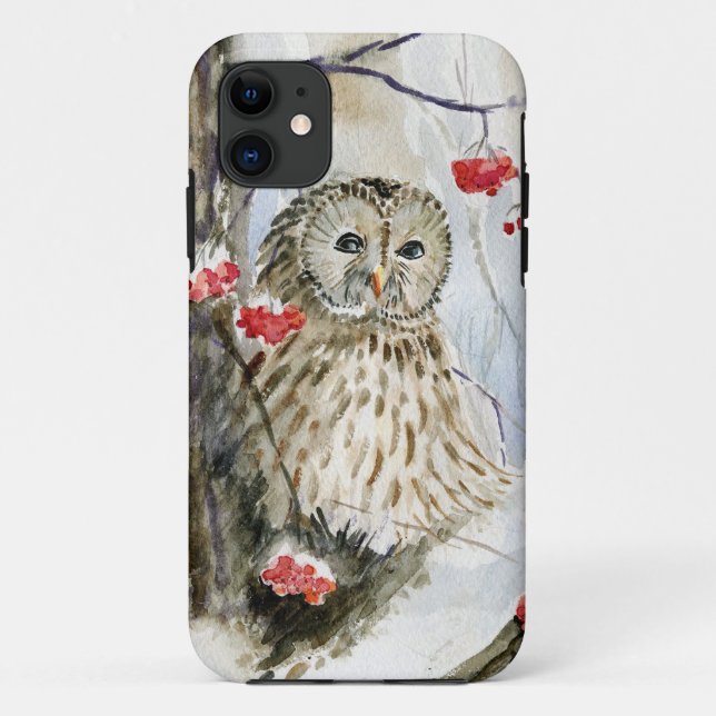 Capa Para iPhone Da Case-Mate Pintura aquosa de Coruja Barred (Verso)