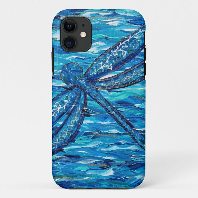 Capa Para iPhone Da Case-Mate Pintura de Dragonfly Azul (Verso)