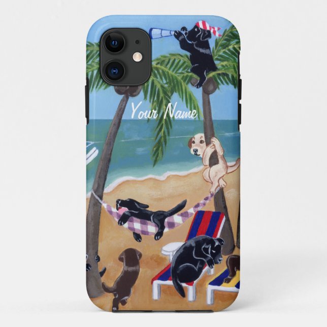 Capa Para iPhone Da Case-Mate Pintura de Labradors das férias de verão (Verso)