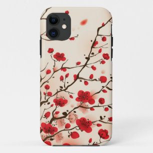 Capa Para iPhone Da Case-Mate Pintura oriental do estilo, flor da ameixa no
