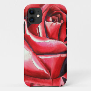 Capa Para iPhone Da Case-Mate Pintura original em aquarela de Rosa Vermelha Carm