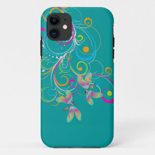 Capa Para iPhone Da Case-Mate PixDezines Rainbow Swirls+Dragonflies/DIY color