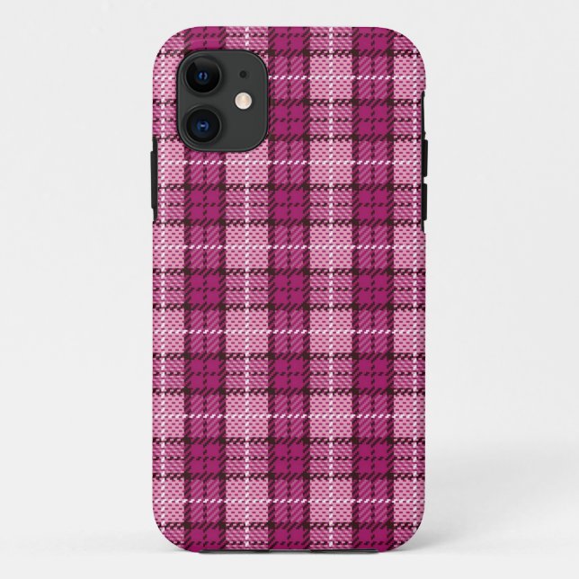 Capa Para iPhone Da Case-Mate Pixel Plaid_Magenta-Black (Verso)