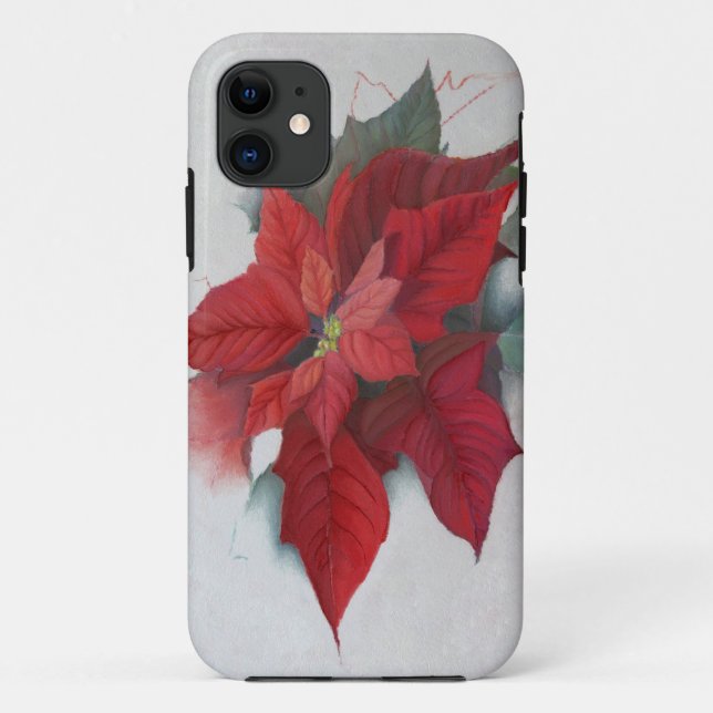 Capa Para iPhone Da Case-Mate Poinsettia — Pintura de Natal (Verso)