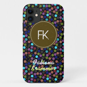 Capa Para iPhone Da Case-Mate polkadots nome e iniciais feitos sob encomenda