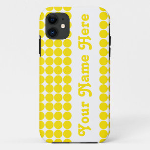 Capa Para iPhone Da Case-Mate Ponto amarelo dourado do safari com nome