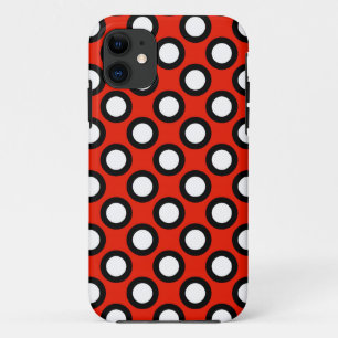 Capa Para iPhone Da Case-Mate Pontos circundados retros, vermelho, preto e