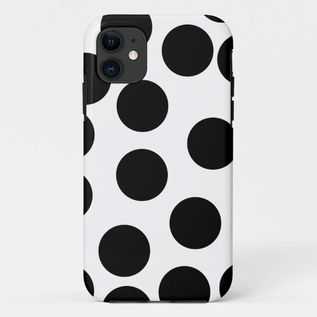 Capa Para iPhone Da Case-Mate Pontos grandes. Teste padrão preto e branco (Verso)