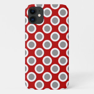 Capa Para iPhone Da Case-Mate Pontos retrógrados circulados, vermelho profundo