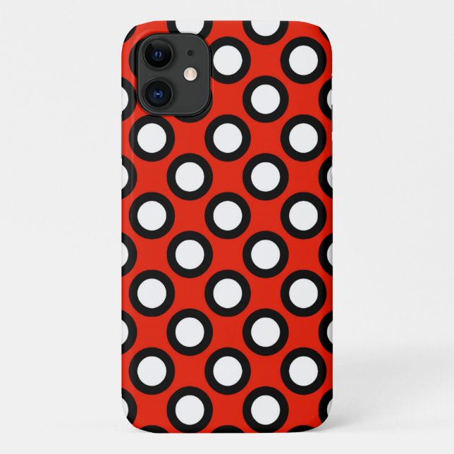 Capa Para iPhone Da Case-Mate Pontos retrorreflectores circulados, vermelhos, pr (Verso)