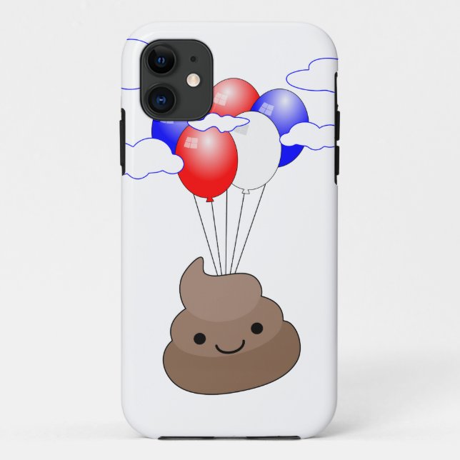 Capa Para iPhone Da Case-Mate Poo Emoji Voando Com Balões (Verso)
