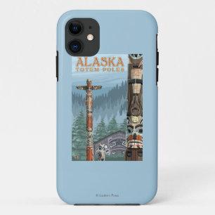 Capa Para iPhone Da Case-Mate Poster das viagens vintage da vila do Totem de