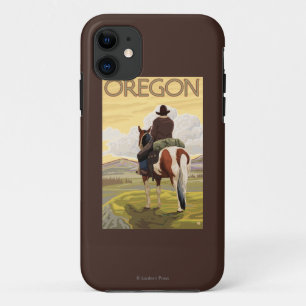 Capa Para iPhone Da Case-Mate Poster das viagens vintage do vaqueiro a cavalo