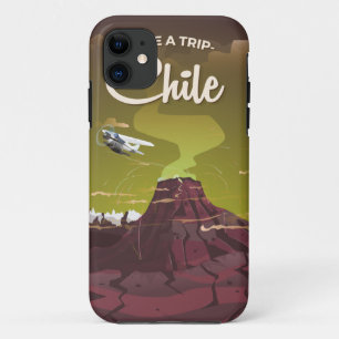 Capa Para iPhone Da Case-Mate Poster das viagens vintage do vulcão do Chile